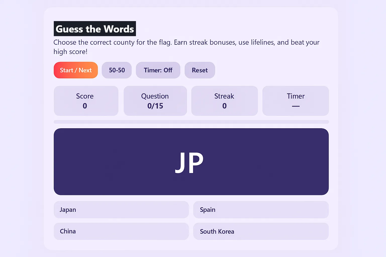Guess The Words